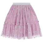Girls Pink Tulle Stars Skirt, 1, hi-res