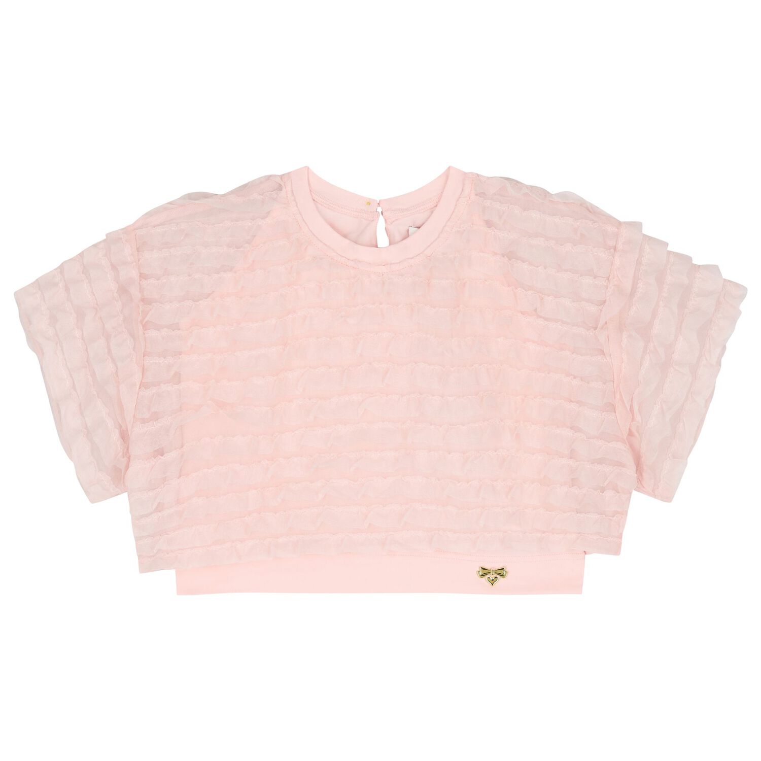 Girls Pink Ruffle Chiffon Shorts Set, 1, hi-res