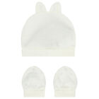 Ivory Baby Hat & Mittens Set, 1, hi-res