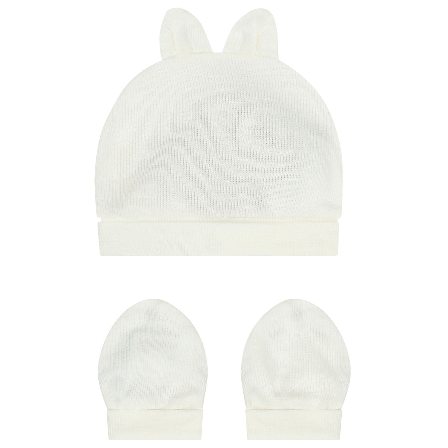 Ivory Baby Hat & Mittens Set, 1, hi-res