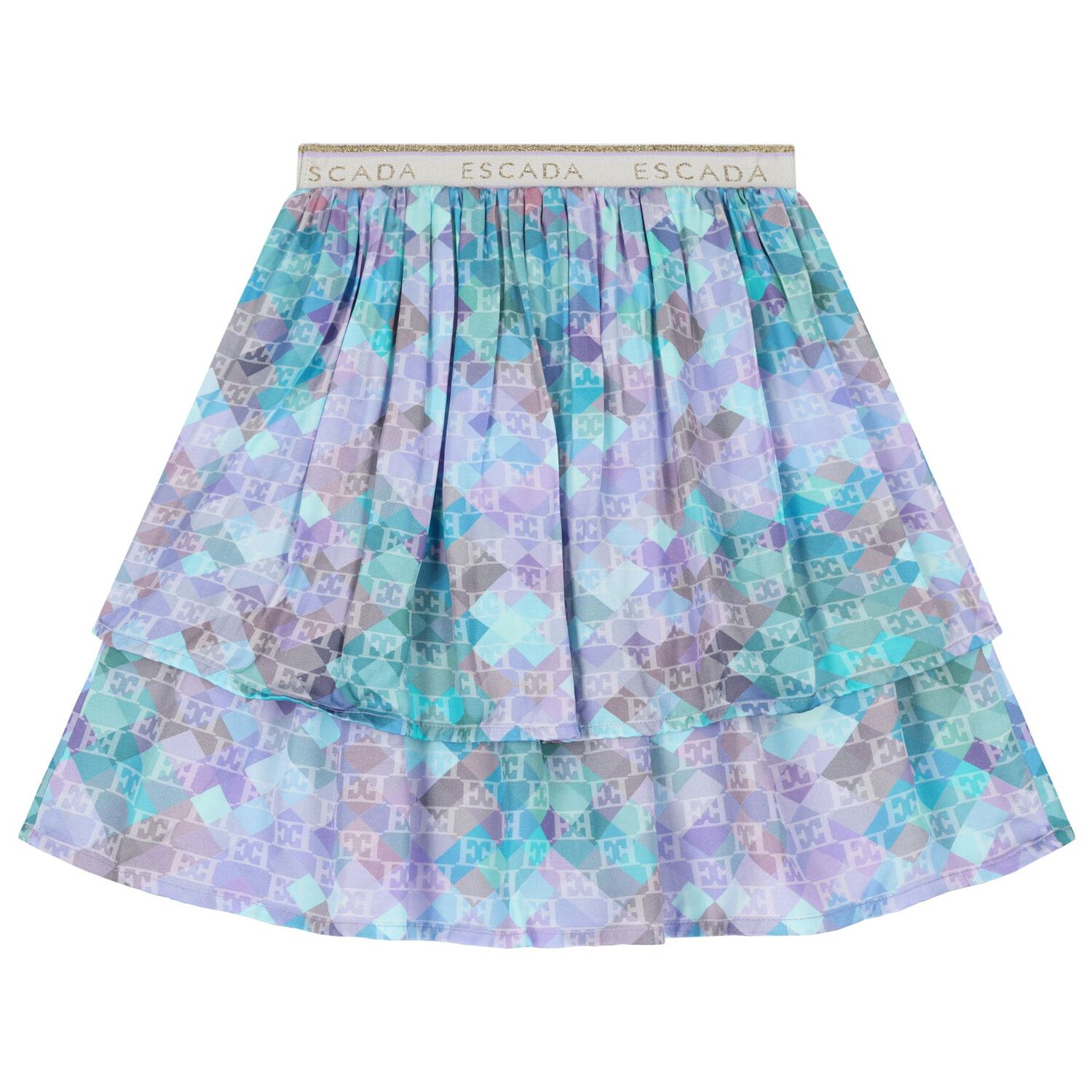 Girls Multi-Colored Logo Layered Skirt, 1, hi-res