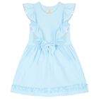 Girls Blue Ruffle Dress, 1, hi-res
