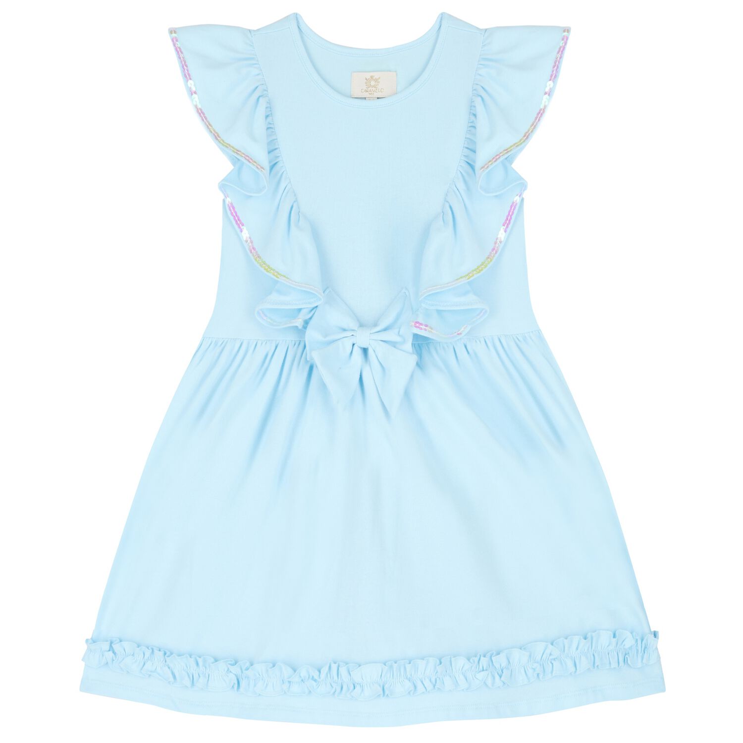 Girls Blue Ruffle Dress, 1, hi-res image number null