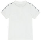 Boys White Logo Polo Shirt, 1, hi-res