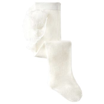 Baby Girls Ivory Ruffle Tights