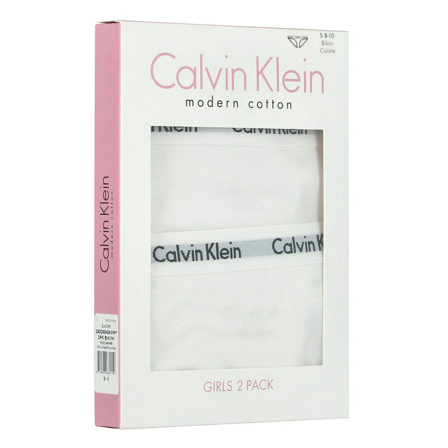 Girls White Bikini Brief (2 Pack), 1, hi-res