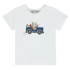 Younger Boys White Animals T-Shirt, 1, hi-res
