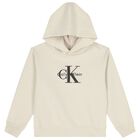 Boys Beige Logo Hooded Top, 2, hi-res
