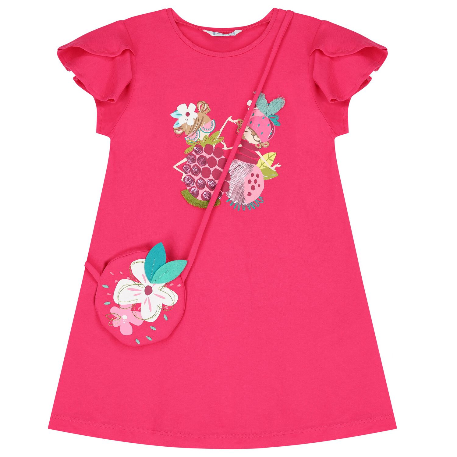 Girls Pink Dress & Bag Set, 1, hi-res image number null