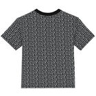 Boys Black & White Logo T-Shirt, 1, hi-res