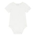 Younger Girls White & Denim Blue Logo Dungaree Set, 1, hi-res