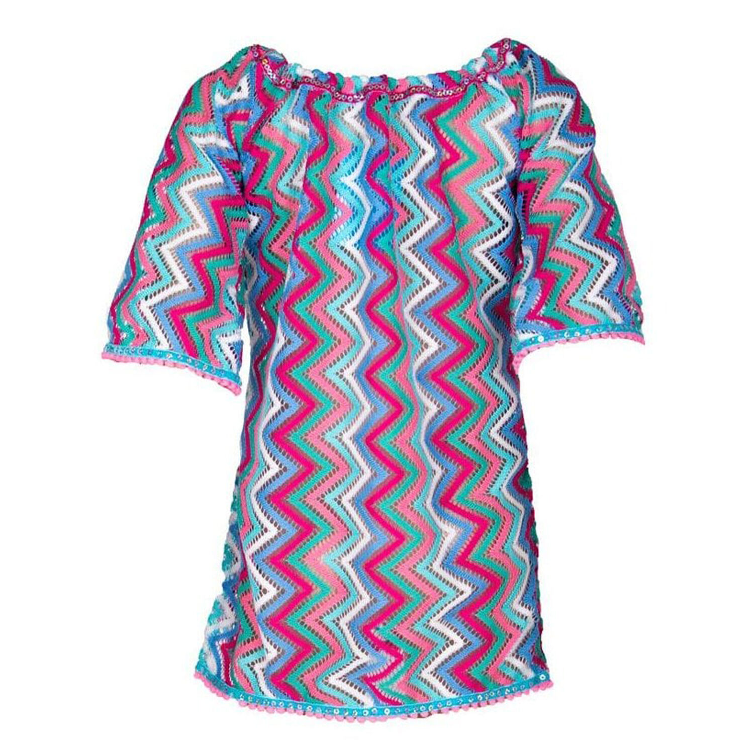 Girls Zig-Zag Crochet Tunic, 1, hi-res image number null