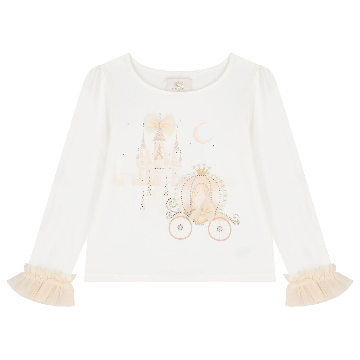 Girls Ivory & Beige Fairy Tale Castle Skirt Set , 2, hi-res