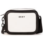 Girls White & Black Logo Handbag, 2, hi-res