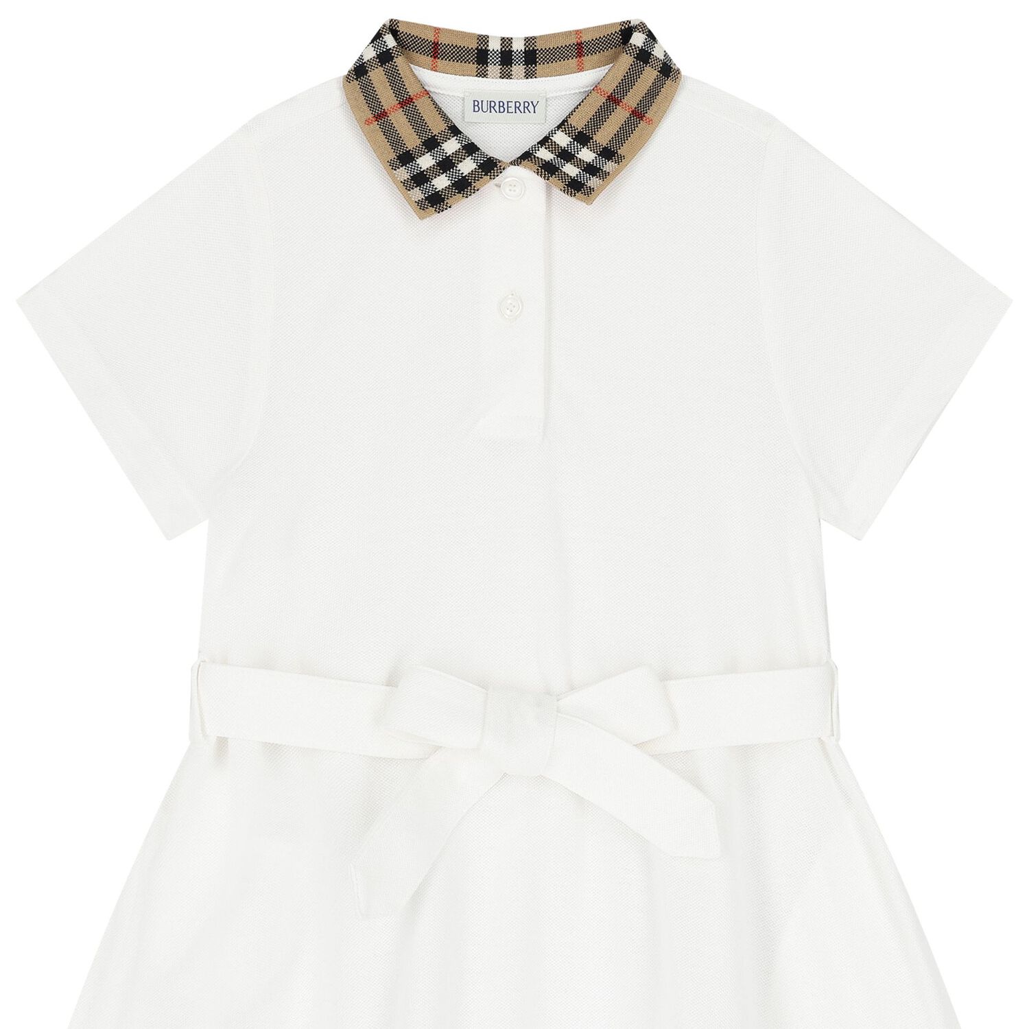 Girls White Logo Polo Dress, 1, hi-res image number null