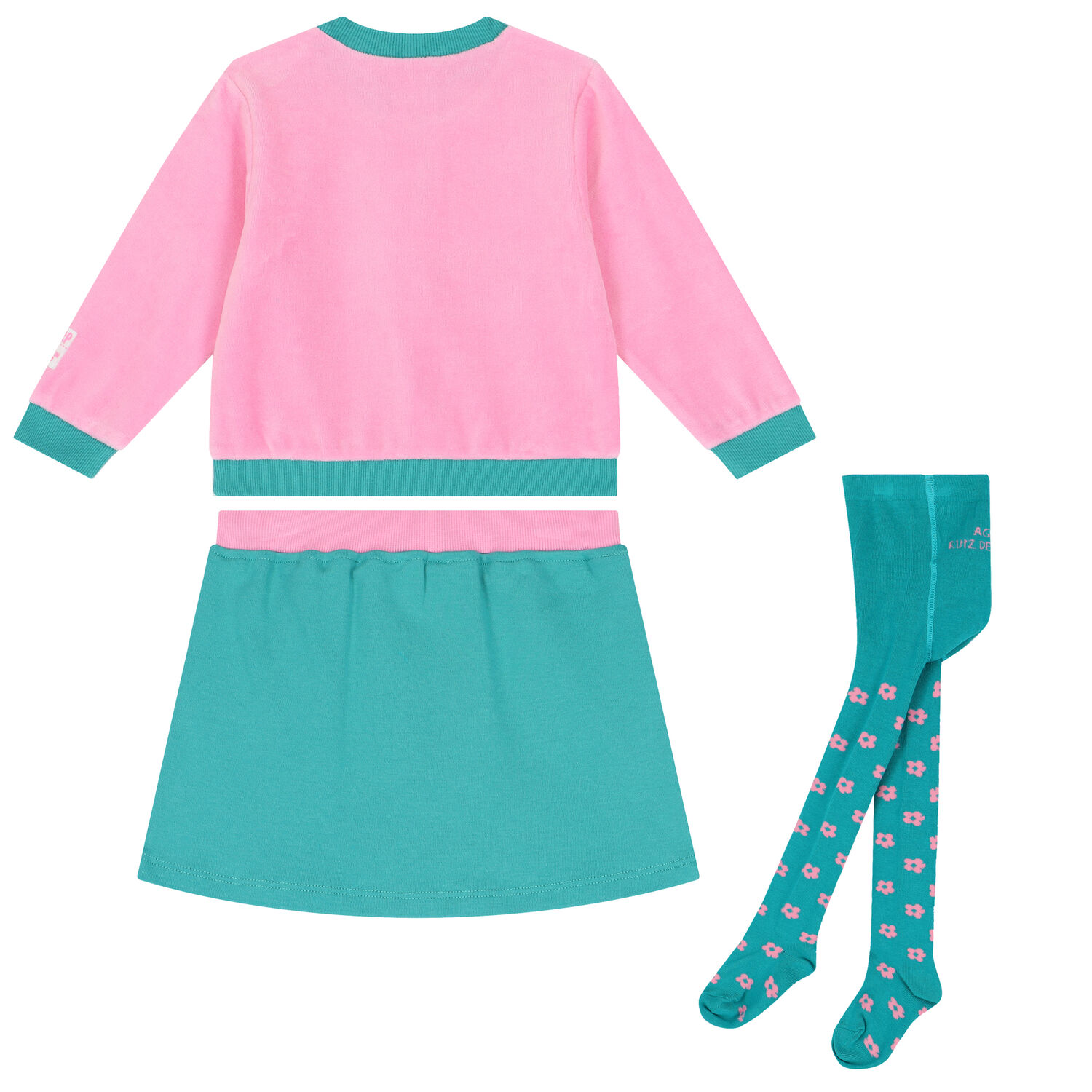 Girls Pink & Green Skirt Set, 1, hi-res