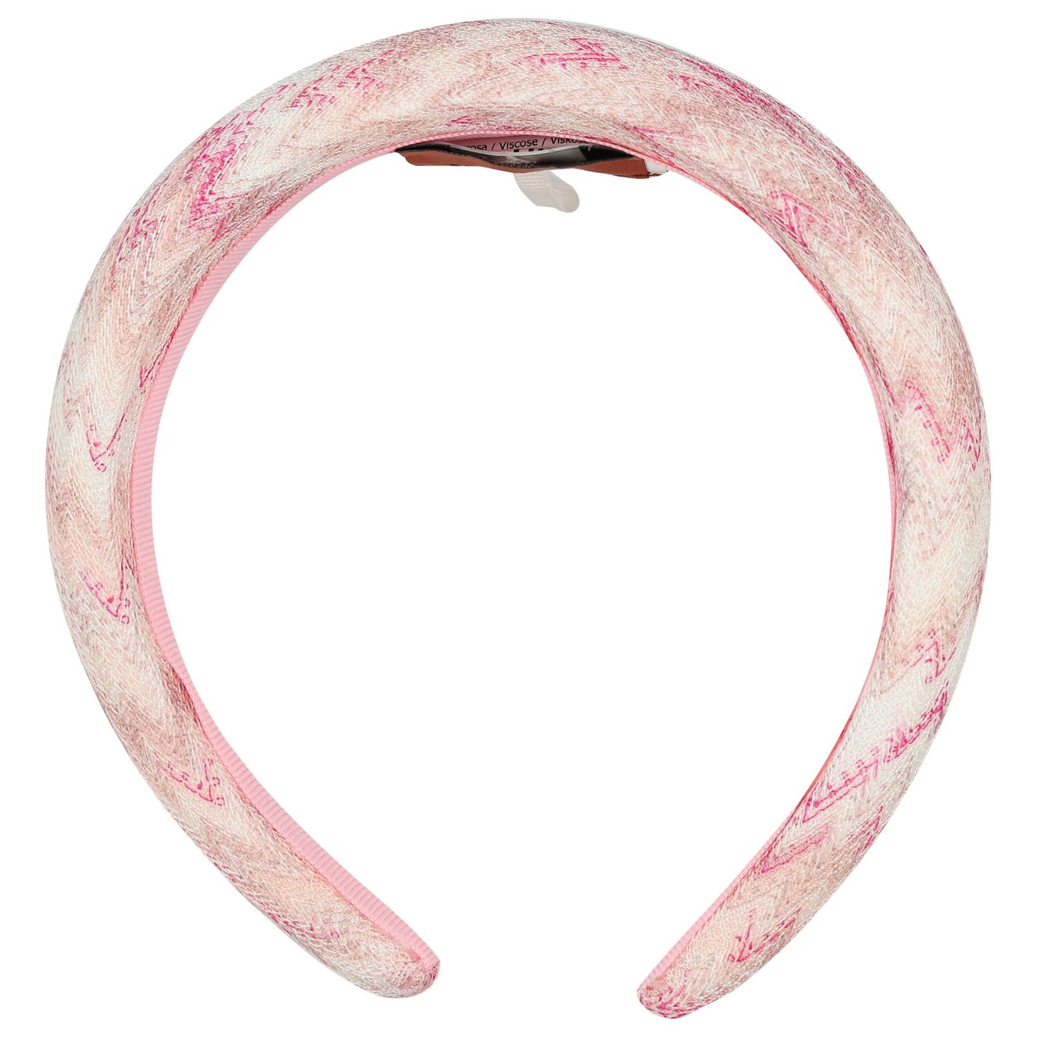 Girls White & Pink Zig Zag Headband, 1, hi-res