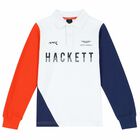 Boys White Aston Martin Long Sleeve Polo Shirt, 1, hi-res