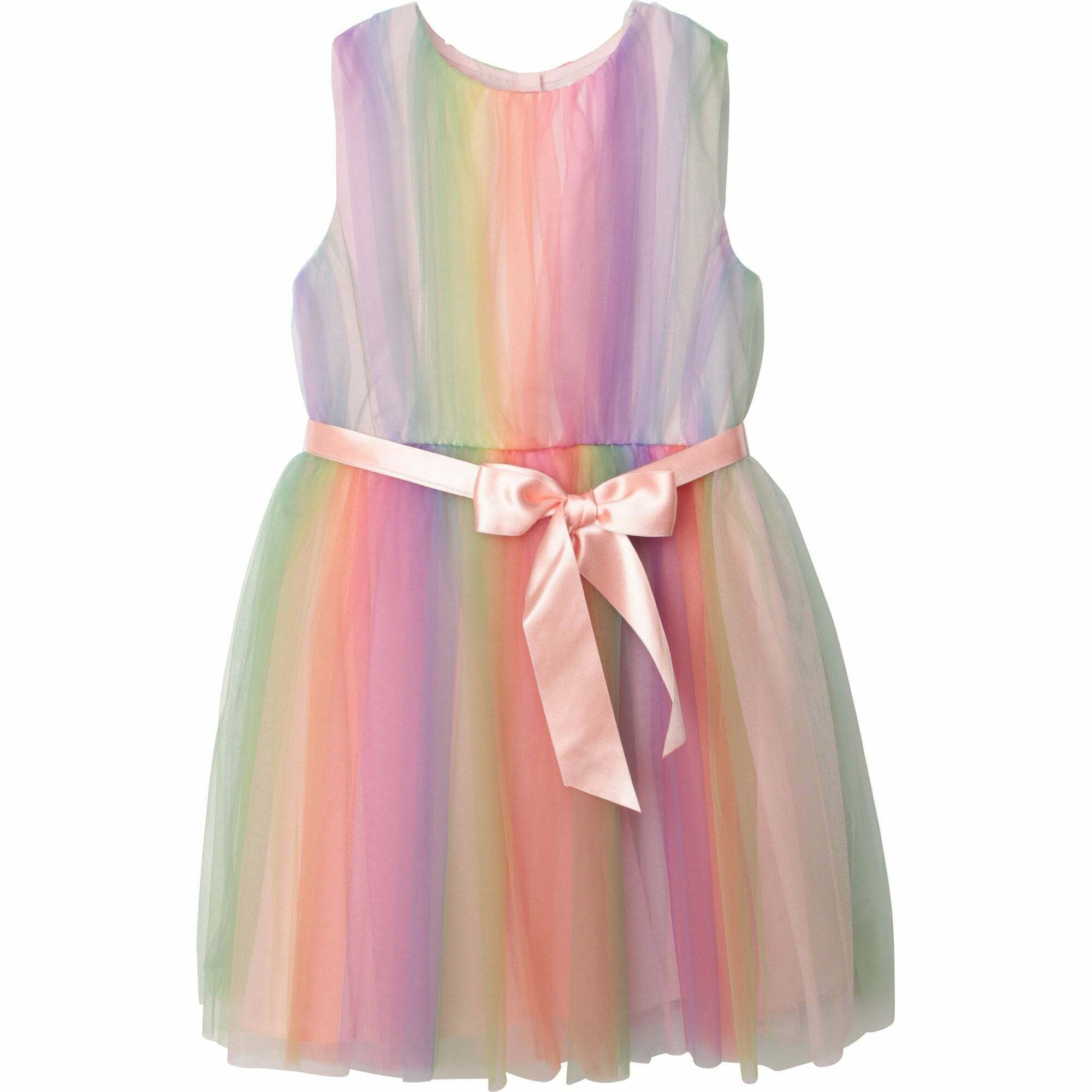 Girls rainbow tulle dress sales