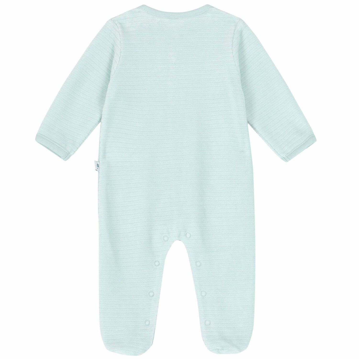Turquoise Velour Babygrow, 3, hi-res