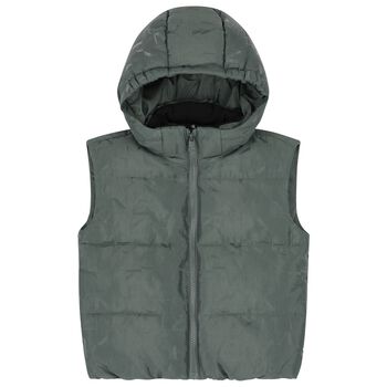 Boys Green Logo Gilet