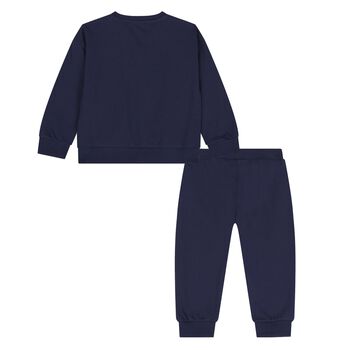 Younger Navy Blue Teddy Bear Logo Tracksuit