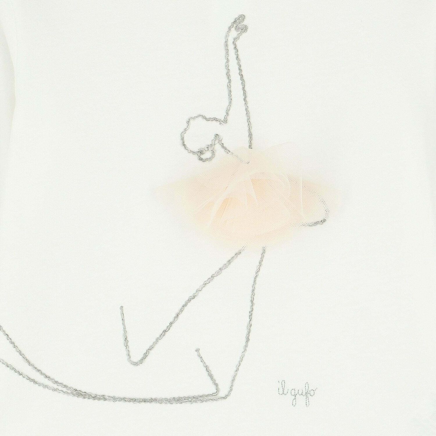 Girls Ivory Ballerina Long Sleeve Top, 1, hi-res