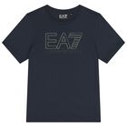 Boys Navy Blue Logo T-Shirt, 4, hi-res