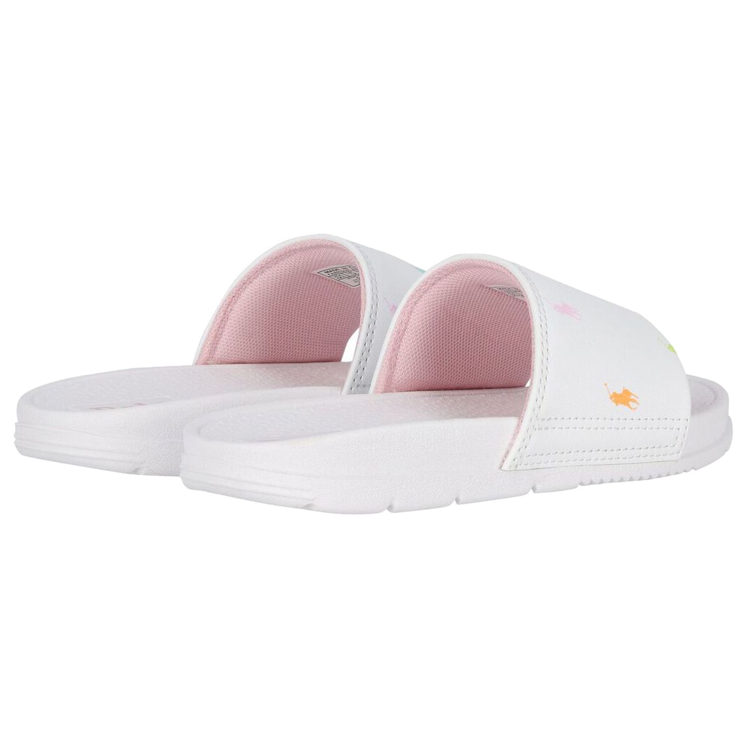 Girls White Logo Sliders, 1, hi-res