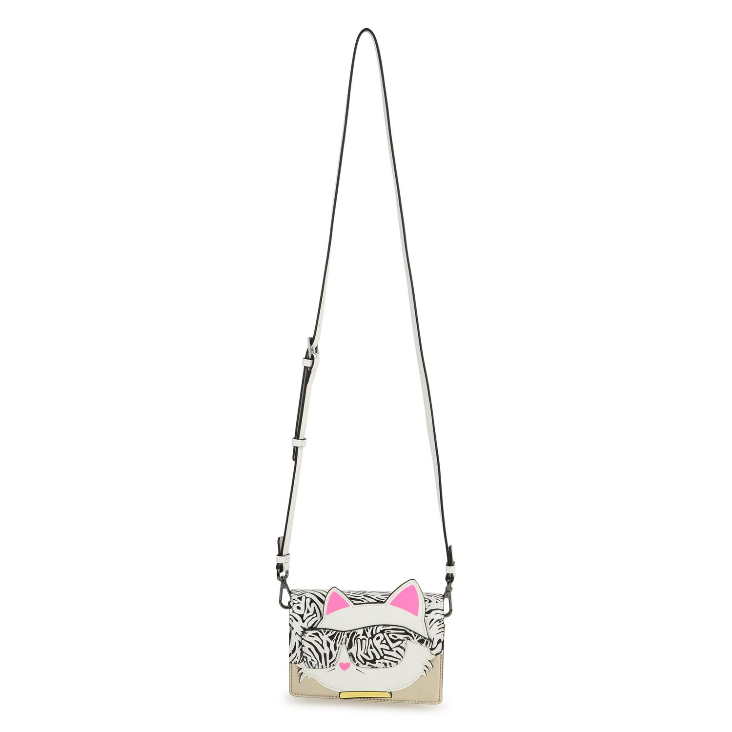 Girls White & Gold Choupette Handbag, 1, hi-res