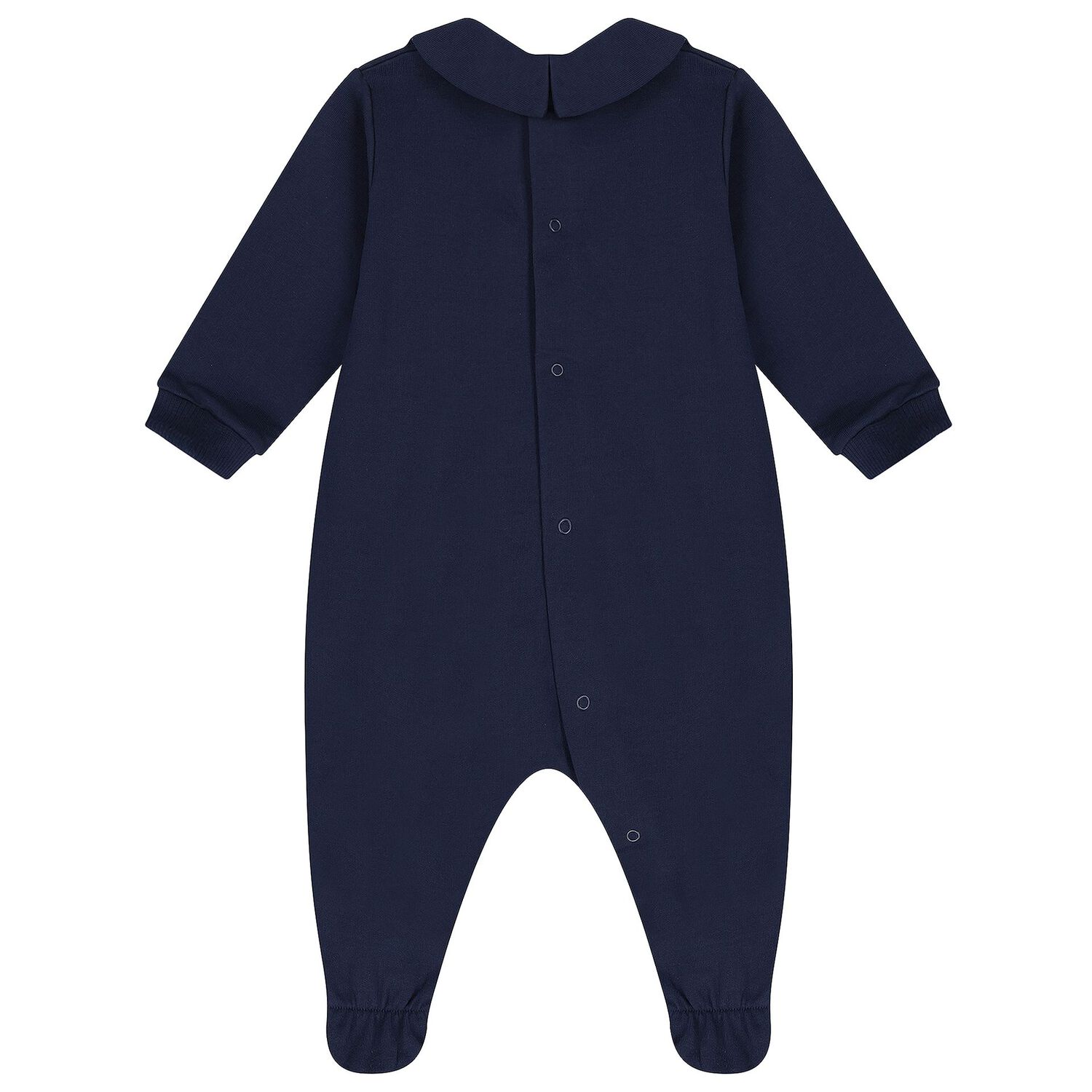 Navy Blue Teddy Bear Logo Babygrow, 3, hi-res
