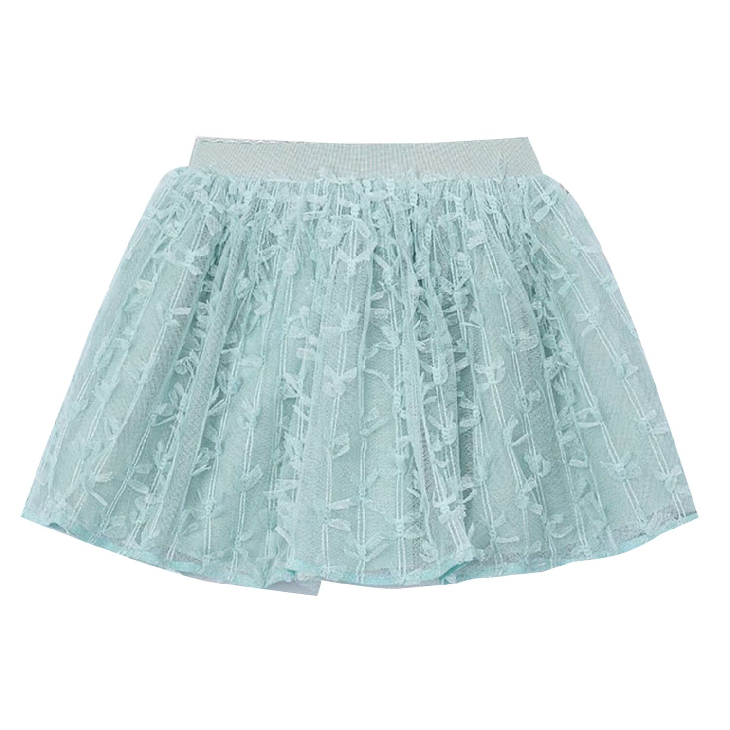 Girls Green Tulle Skirt, 2, hi-res