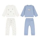 Baby Boys Ivory & Blue Toy Tracksuits ( 2-Pack ), 2, hi-res