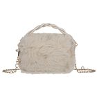 Girls Beige Faux Fur Handbag, 1, hi-res
