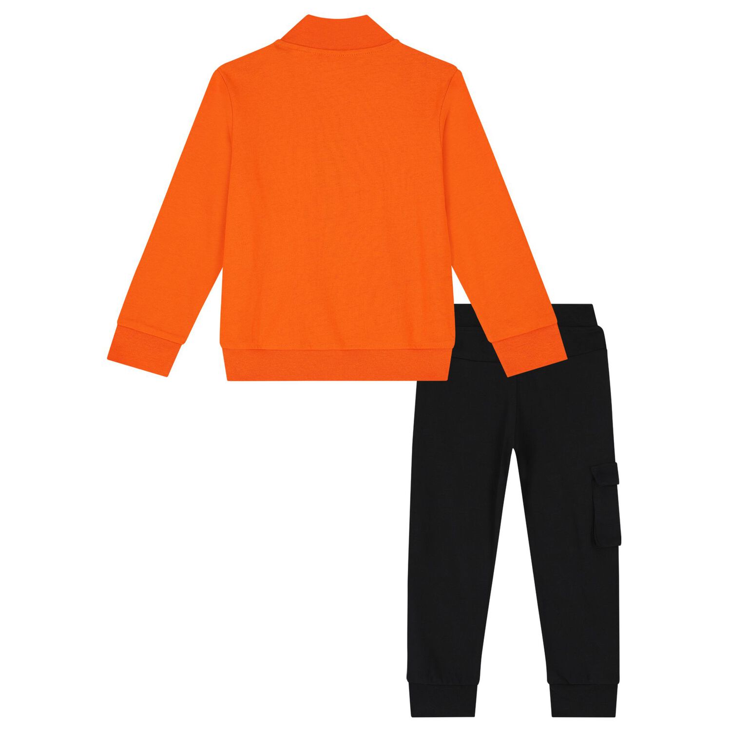 Boys Orange & Black Logo Tracksuit, 1, hi-res