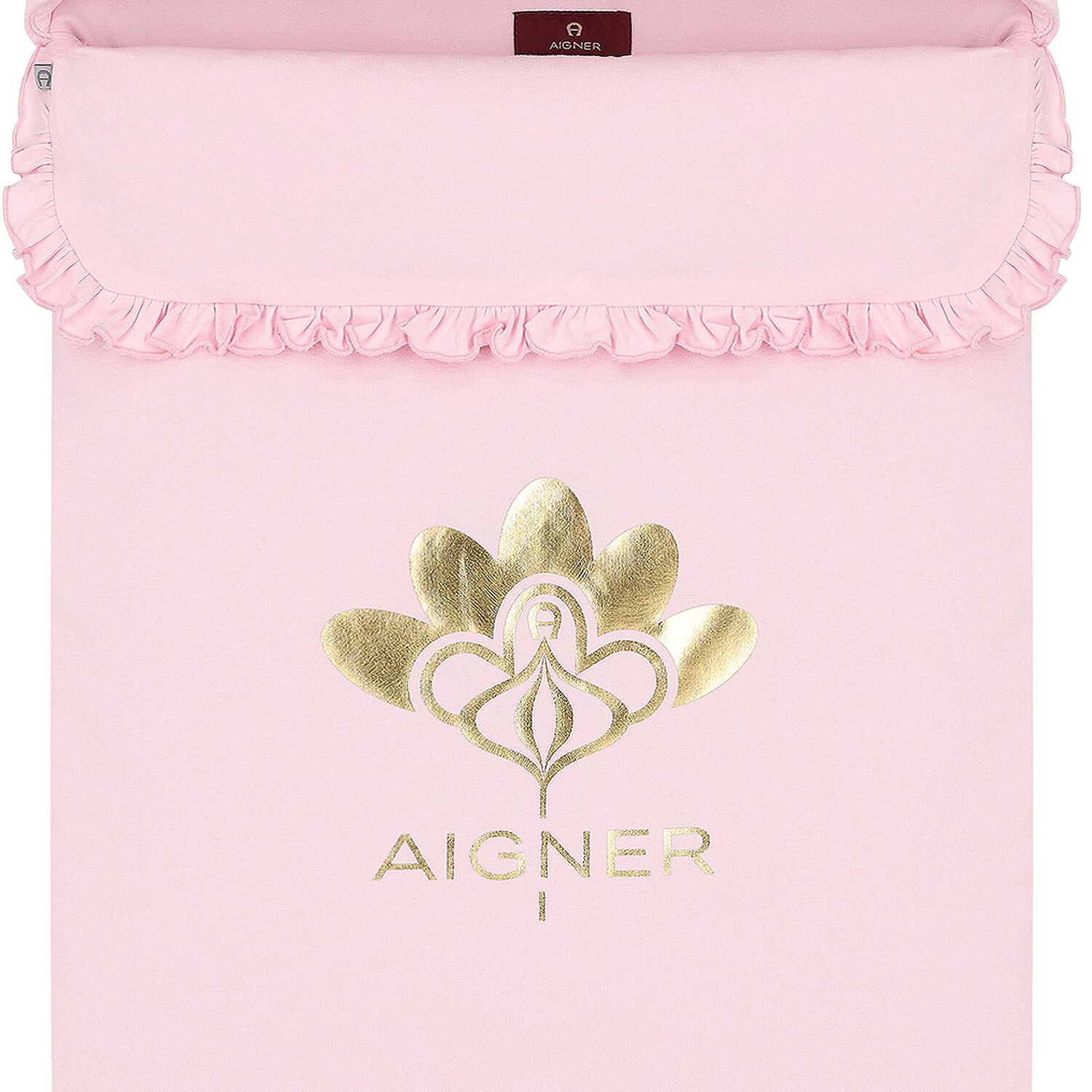 Baby Girls Pink & Gold Flower Logo Nest, 2, hi-res