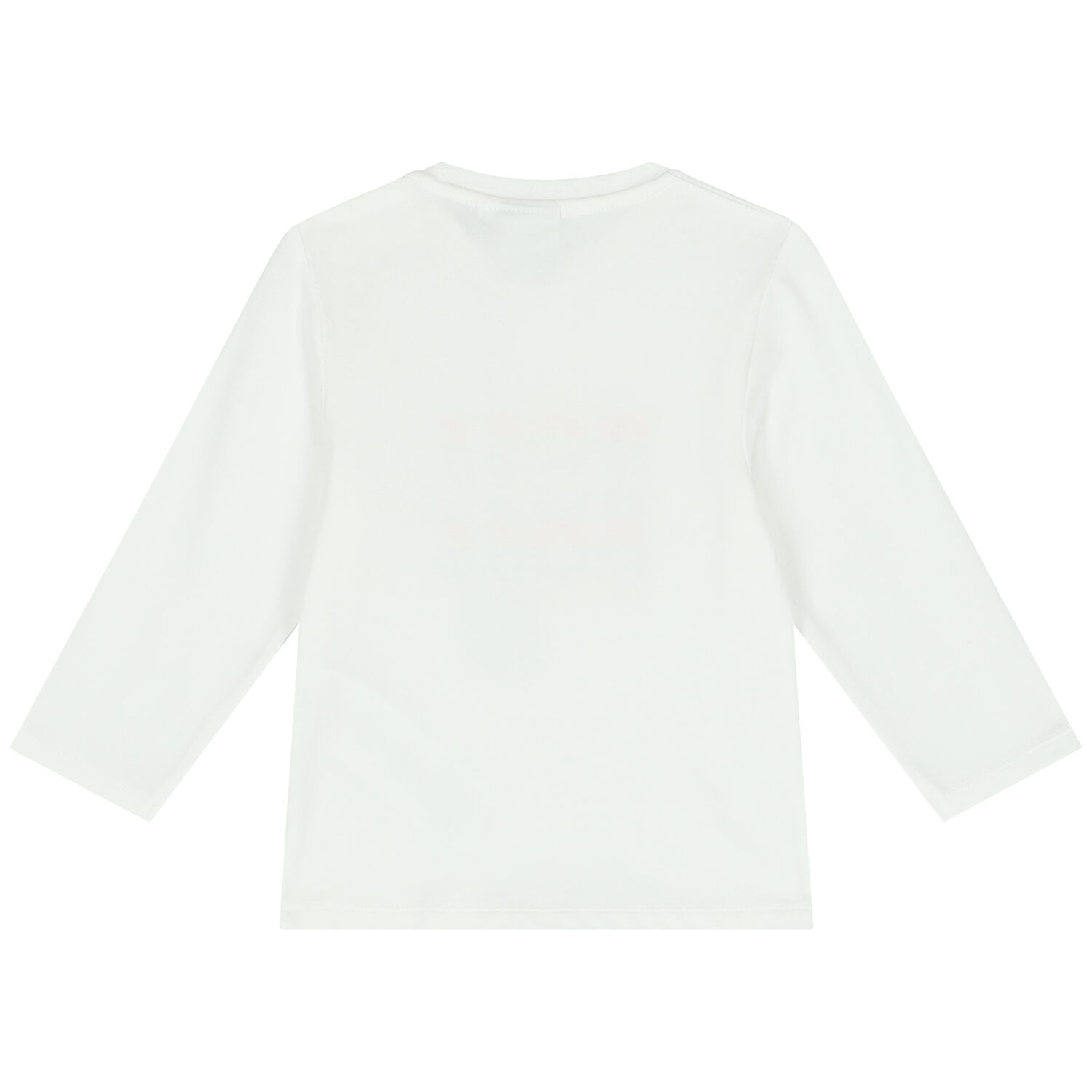 Younger Boys White Logo Long Sleeve Top, 3, hi-res image number null