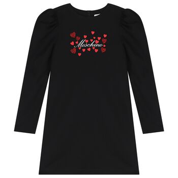 Girls Black Logo Dress