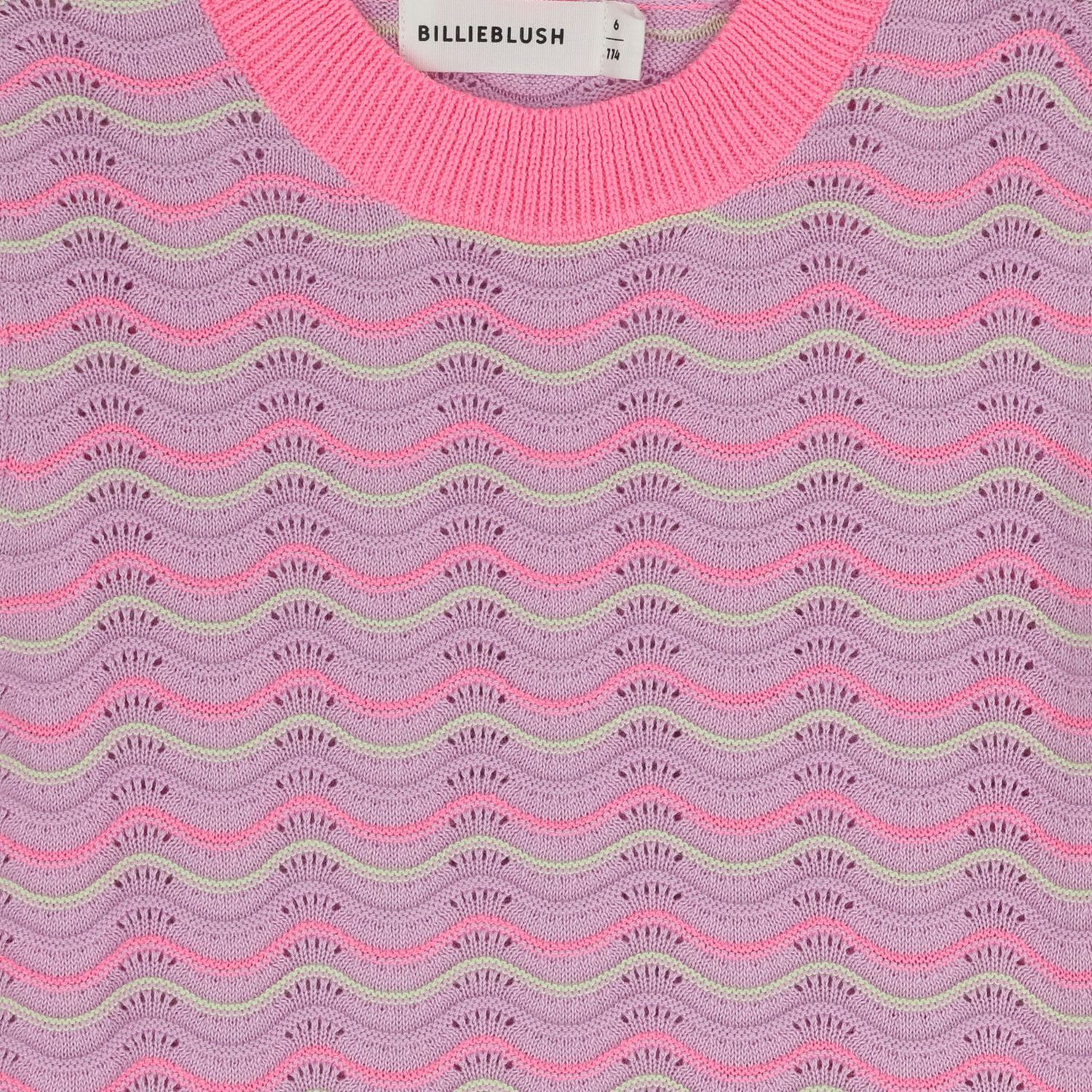 Girls Pink & Purple Crochet Knit Top, 1, hi-res