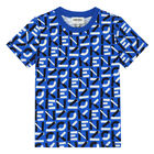 Boys Blue & White Logo T-Shirt, 1, hi-res