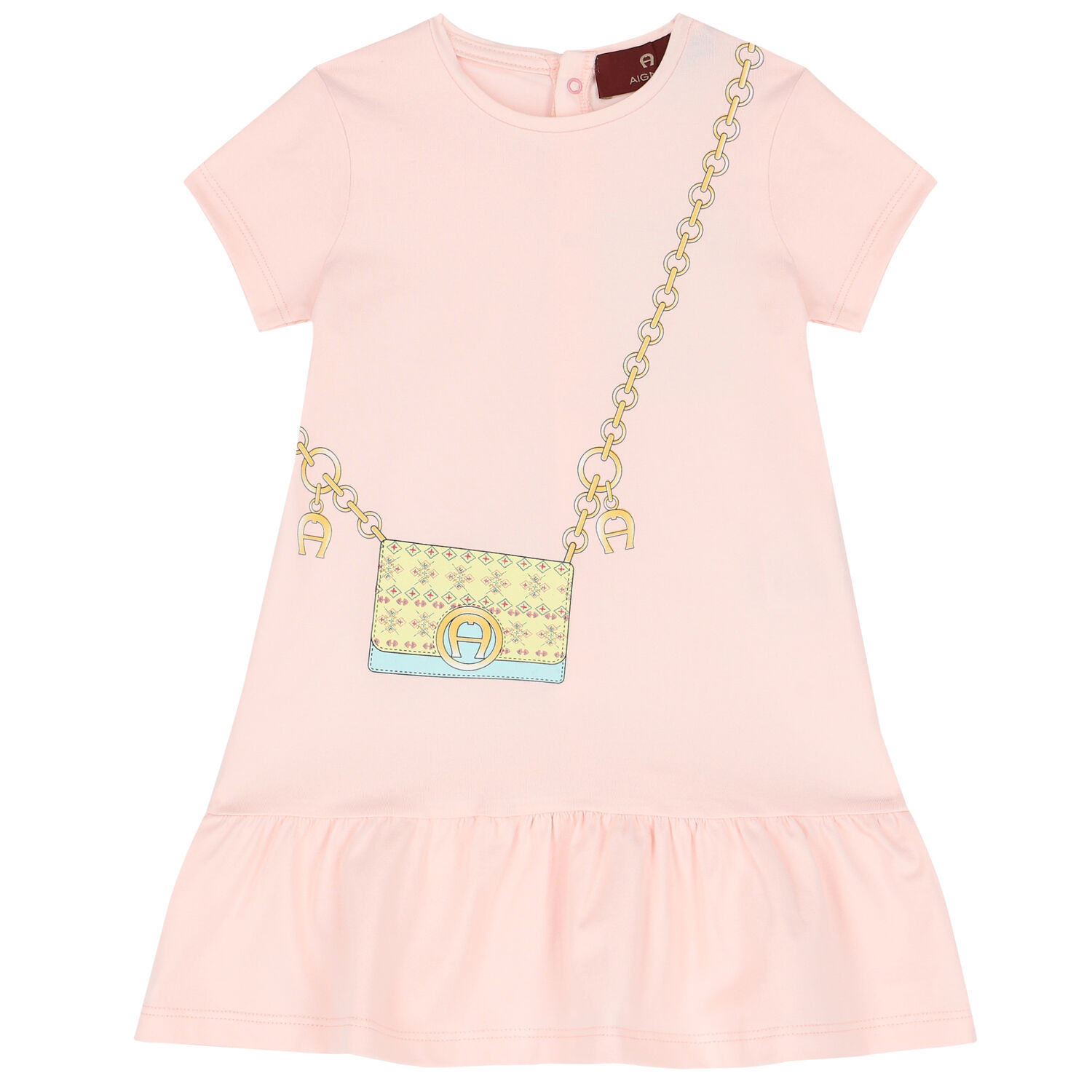 Younger Girls Pink Logo Bag Dress, 3, hi-res
