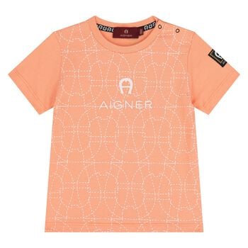 Younger Boys Orange Logo T-Shirt