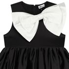 Girls Black & White Bow Dress, 2, hi-res