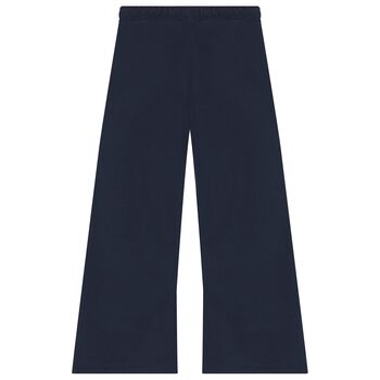 Girls Navy Blue Logo Joggers