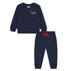 Baby Boys Navy Blue Logo Tracksuit, 1, hi-res