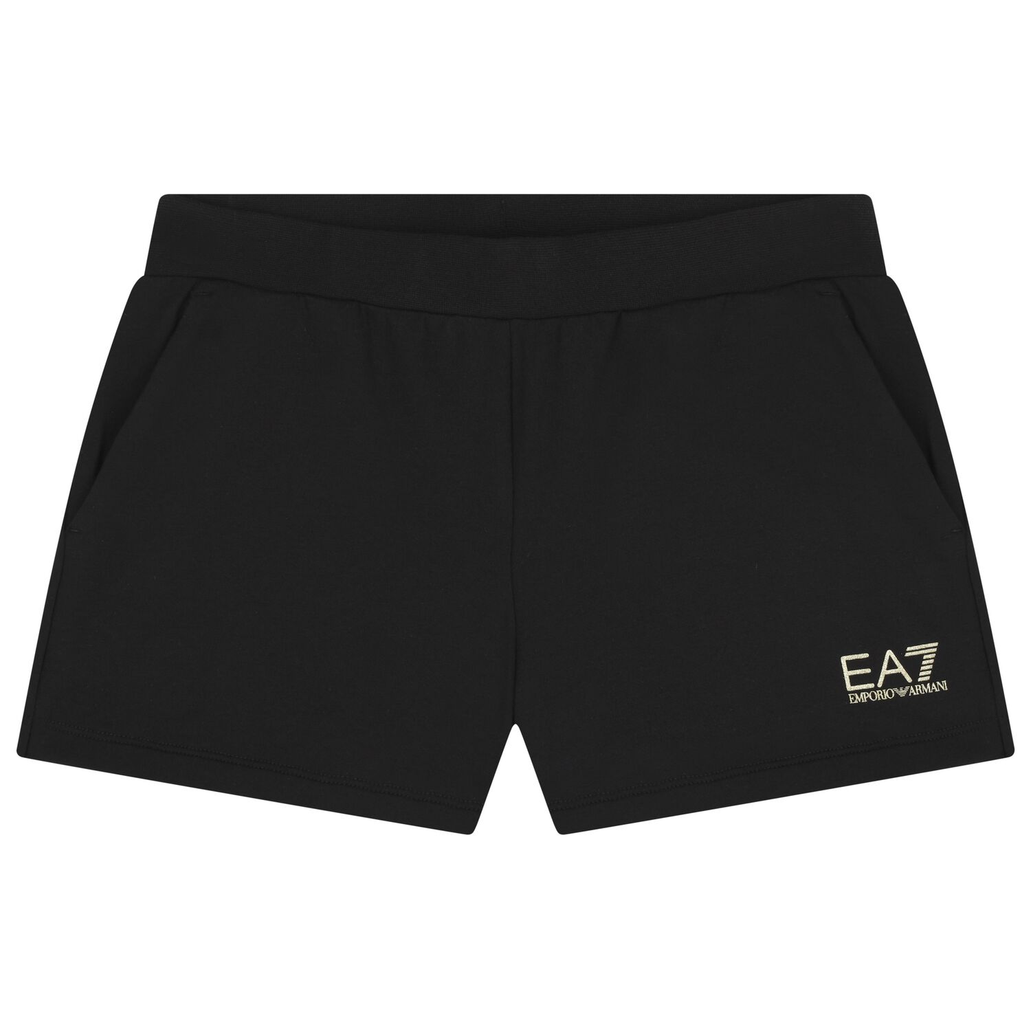 Girls Black Logo Shorts, 2, hi-res