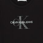 Girls Black Logo Dress, 1, hi-res