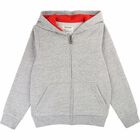 Boys Grey Logo Hooded Top, 1, hi-res
