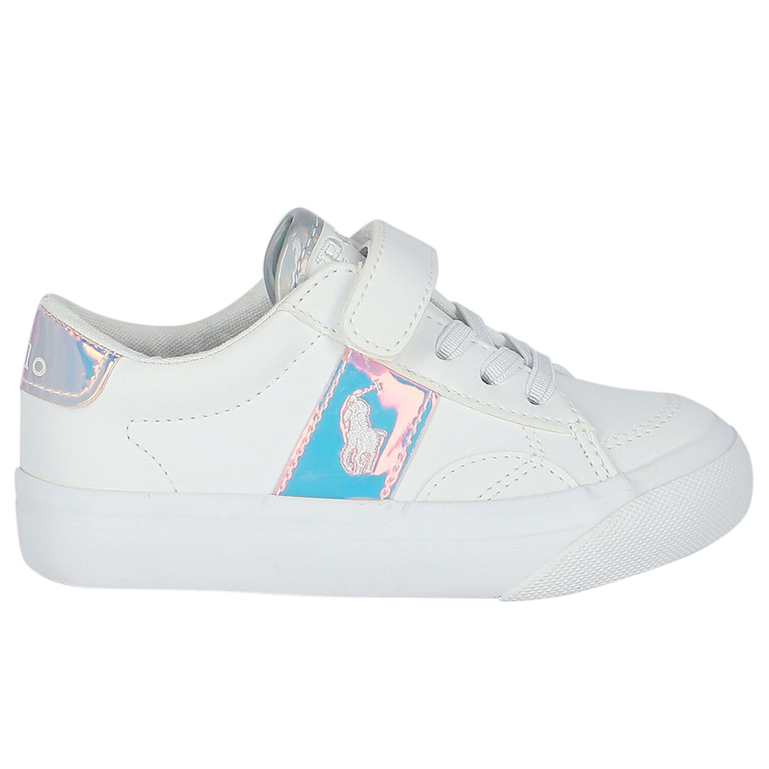 Girls White Logo Trainers, 1, hi-res image number null