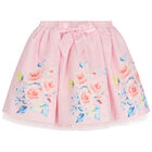 Girls White & Pink Tulle Skirt Set, 1, hi-res